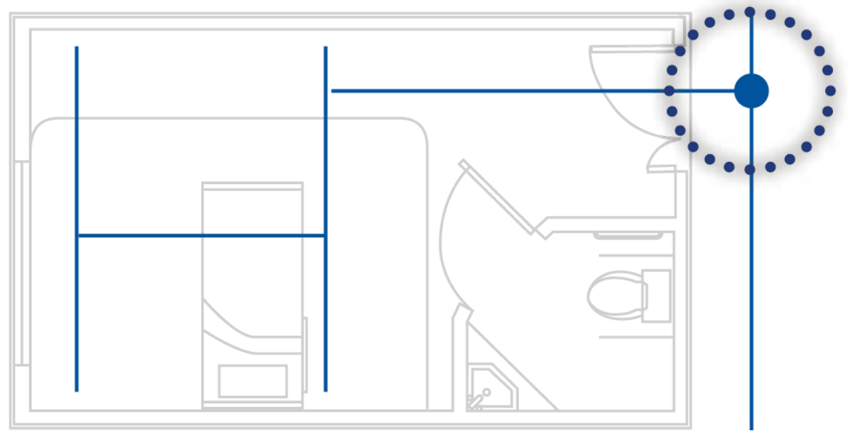 Room layout for care home with Patient Lift or Ceiling Hoist