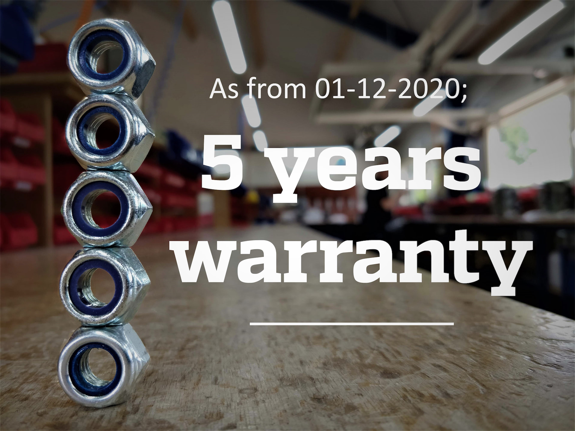 5 years warranty from Patient Lifting Solutions